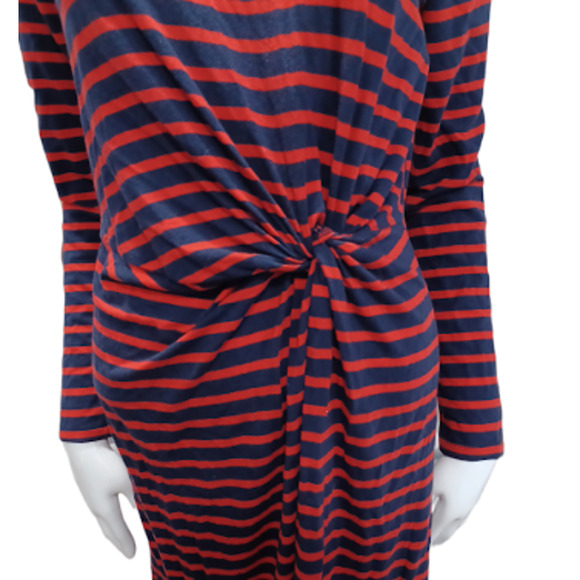 GAP DRESS RED AND BLUE STRIPE, KNOTTED AT WAIST SIZE XS - Picture 3 of 5
